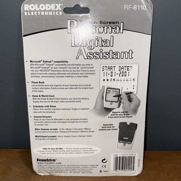 Vintage ROLODEX ELECTRONICS touch screen personal digital assistant RF-8110 - Picture 5 of 8